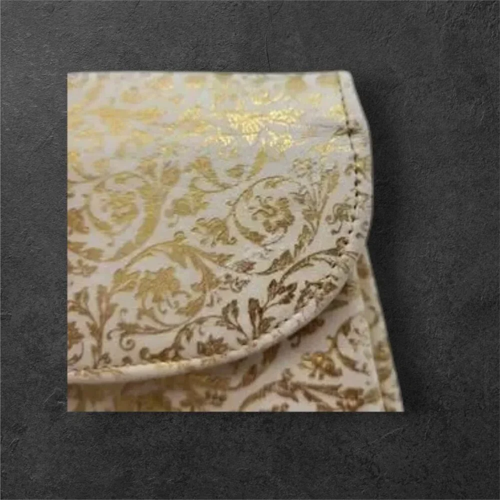 MCM Vintage Embossed Gold & White Leather Clutch Evening Bag - Picture 11 of 11